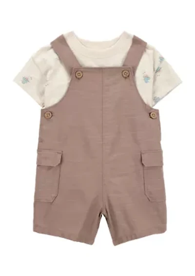 Baby Boys Shortall and Sunset Printed T-Shirt Set