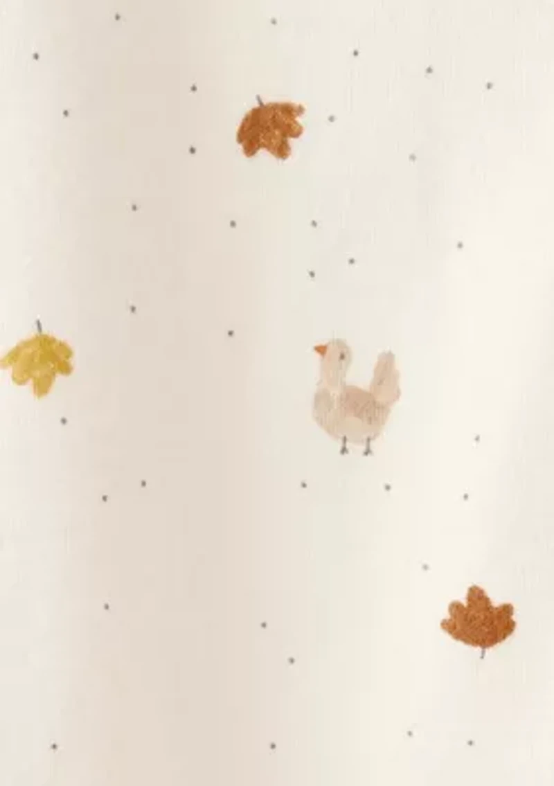 Baby Girls Pumpkin Printed Footie Pajamas