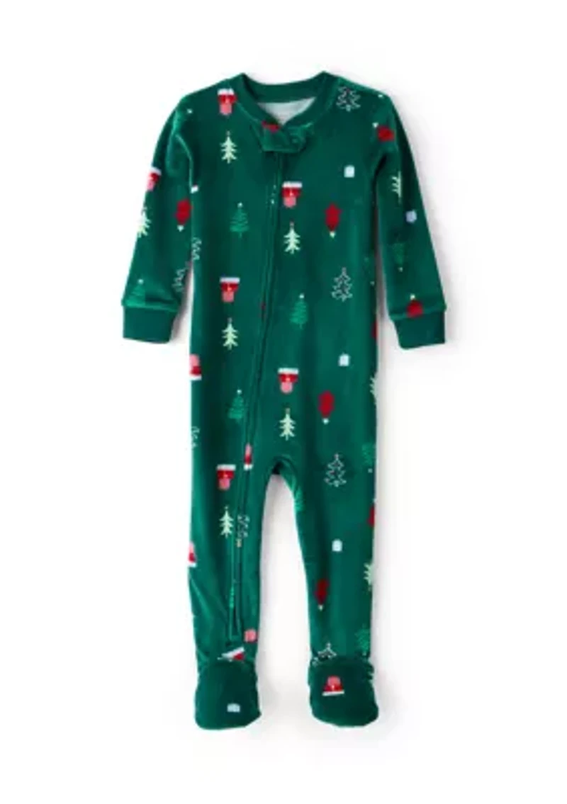 Baby Boys Christmas Printed Footie Pajamas