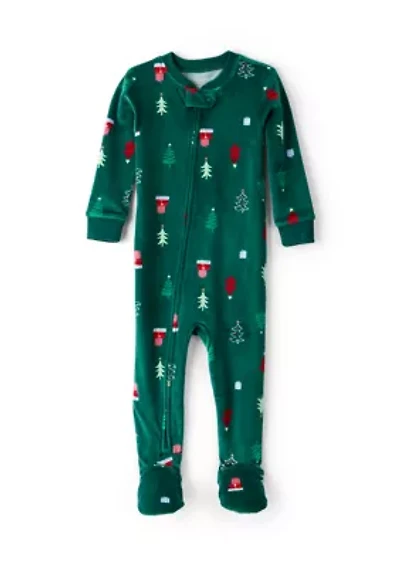 Baby Boys Christmas Printed Footie Pajamas