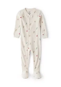Baby Boys Reindeer Printed Thermal Footie Pajamas