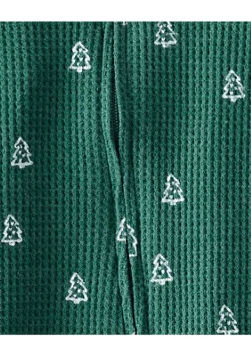 Baby Long Sleeve Christmas Tree Footed Bodysuit