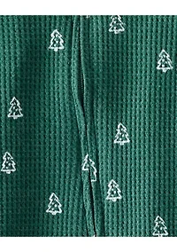 Baby Long Sleeve Christmas Tree Footed Bodysuit