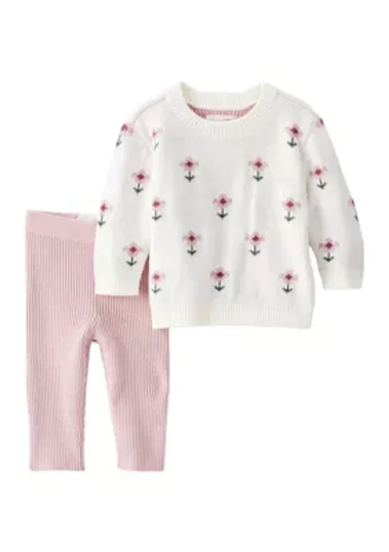 Baby Girls Floral Sweater Set