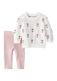 Baby Girls Floral Sweater Set