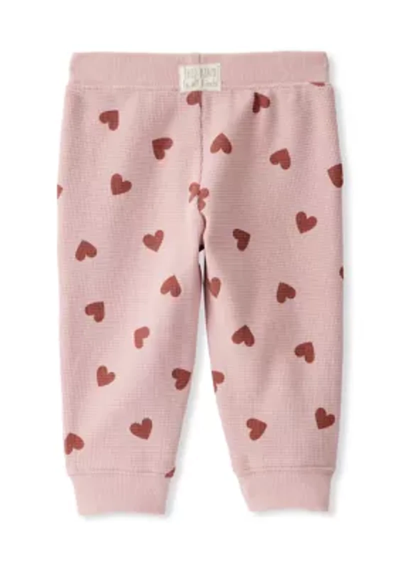 Baby Girls Heart Waffle Knit Set