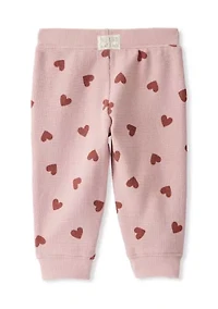 Baby Girls Heart Waffle Knit Set