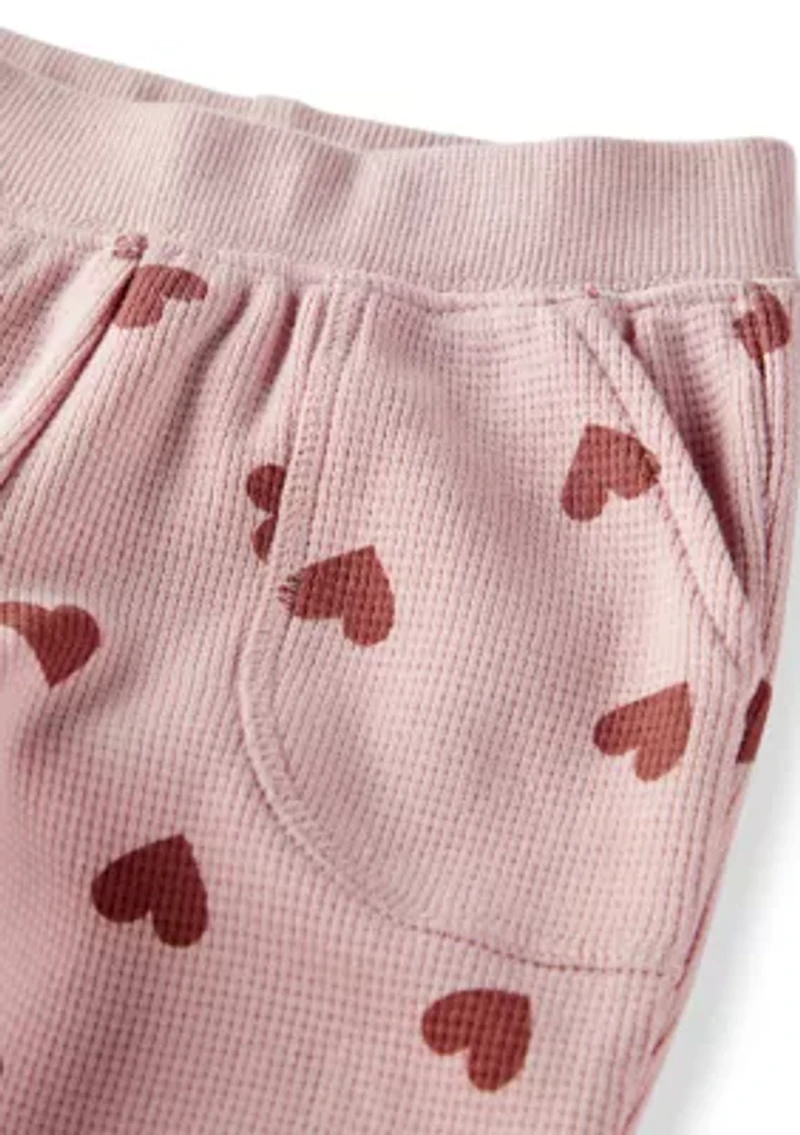 Baby Girls Heart Waffle Knit Set
