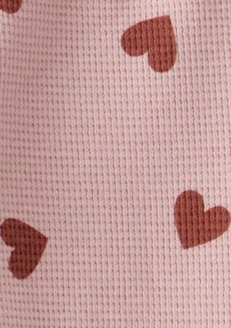 Baby Girls Heart Waffle Knit Set