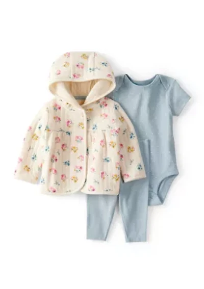Baby Girls Three Piece Cardigan Set
