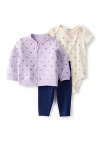 Baby Girls 3-Piece Printed Set