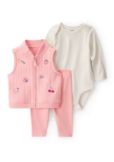 Toddler Girls 3 Piece Vest Set