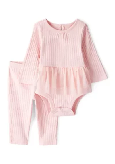 Toddler Girls Long Sleeve Bodysuit with Tulle Skirt and Pants