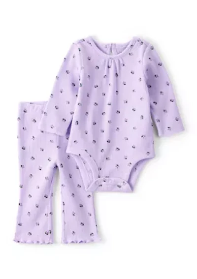 Toddler Girls Long Sleeve Bodysuit Set