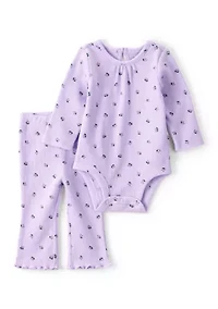 Toddler Girls Long Sleeve Bodysuit Set