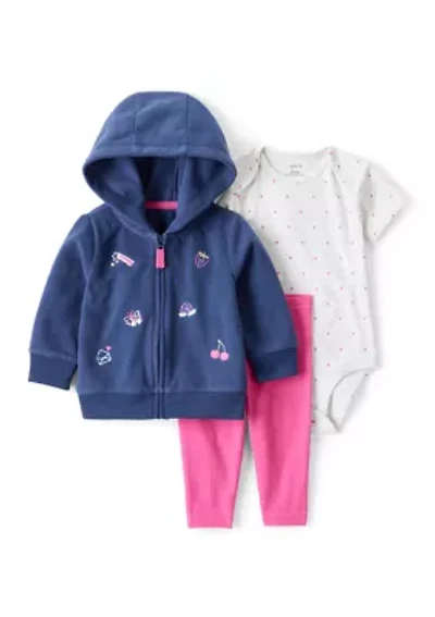 Baby Girls Hooded Cardigan Set