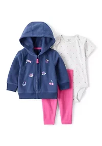 Baby Girls Hooded Cardigan Set