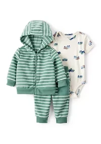 Baby Boys Zip Cardigan Set