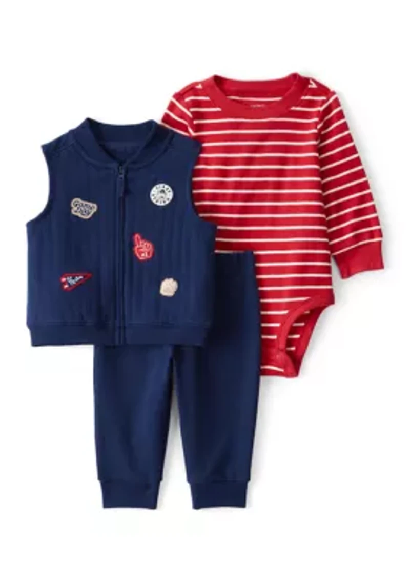 Toddler Boys 3 Piece Vest Set
