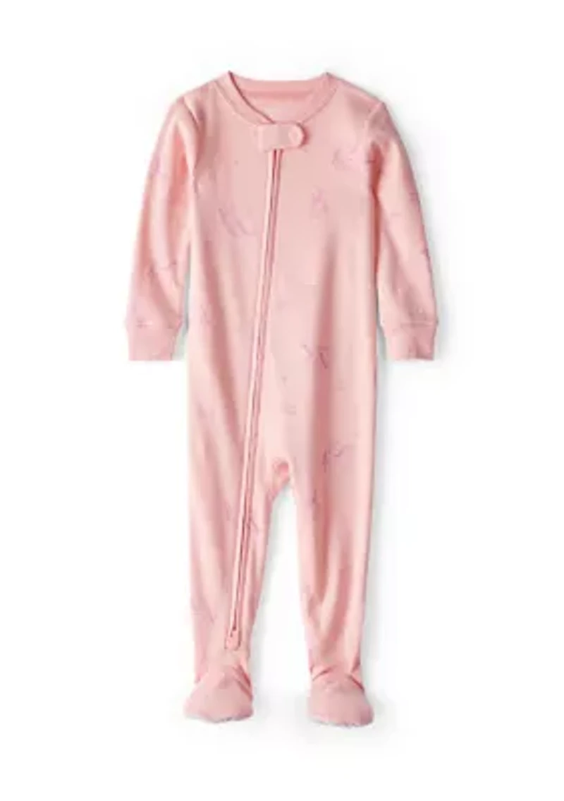 Baby Girls Fairy Star Printed Footie Pajamas Set