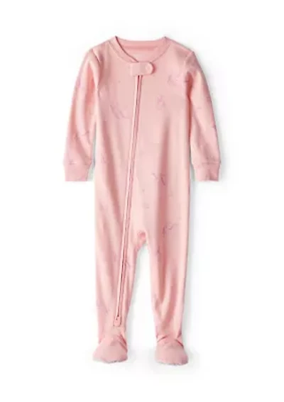 Baby Girls Fairy Star Printed Footie Pajamas Set