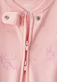 Baby Girls Fairy Star Printed Footie Pajamas Set