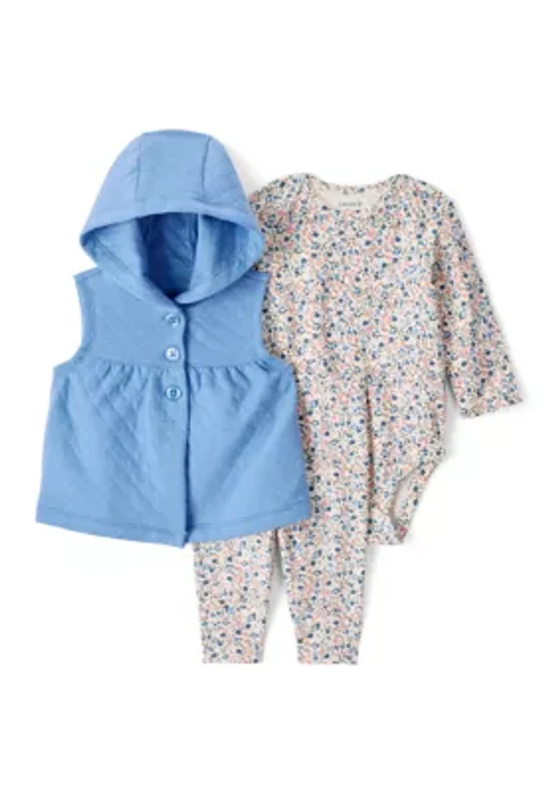Baby Girls Three Piece Vest Set