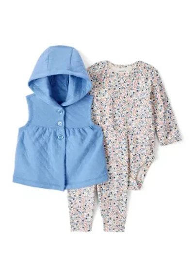 Baby Girls Three Piece Vest Set