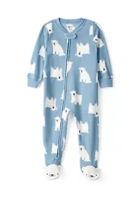 Baby Boys Printed Fleece Footie Pajamas