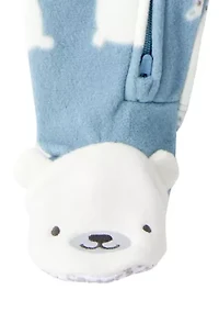 Baby Boys Printed Fleece Footie Pajamas