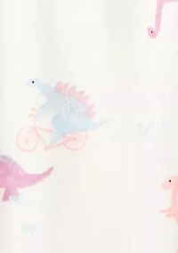 Baby Girls Dinosaur Graphic Bodysuit and Printed Pants Set