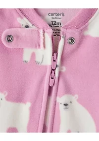 Baby Girls Printed Fleece Footie Pajamas
