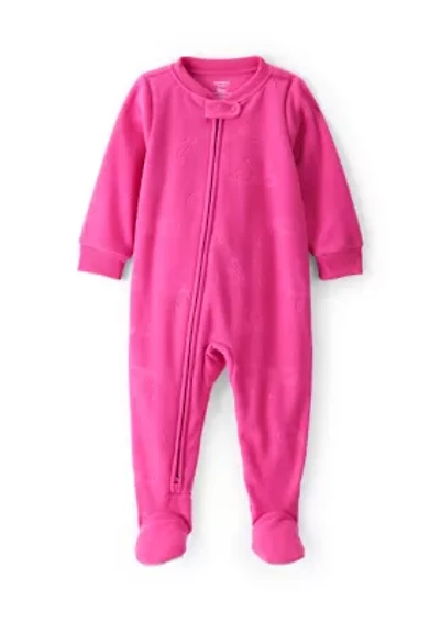 Baby Girls Fleece Footie Pajamas