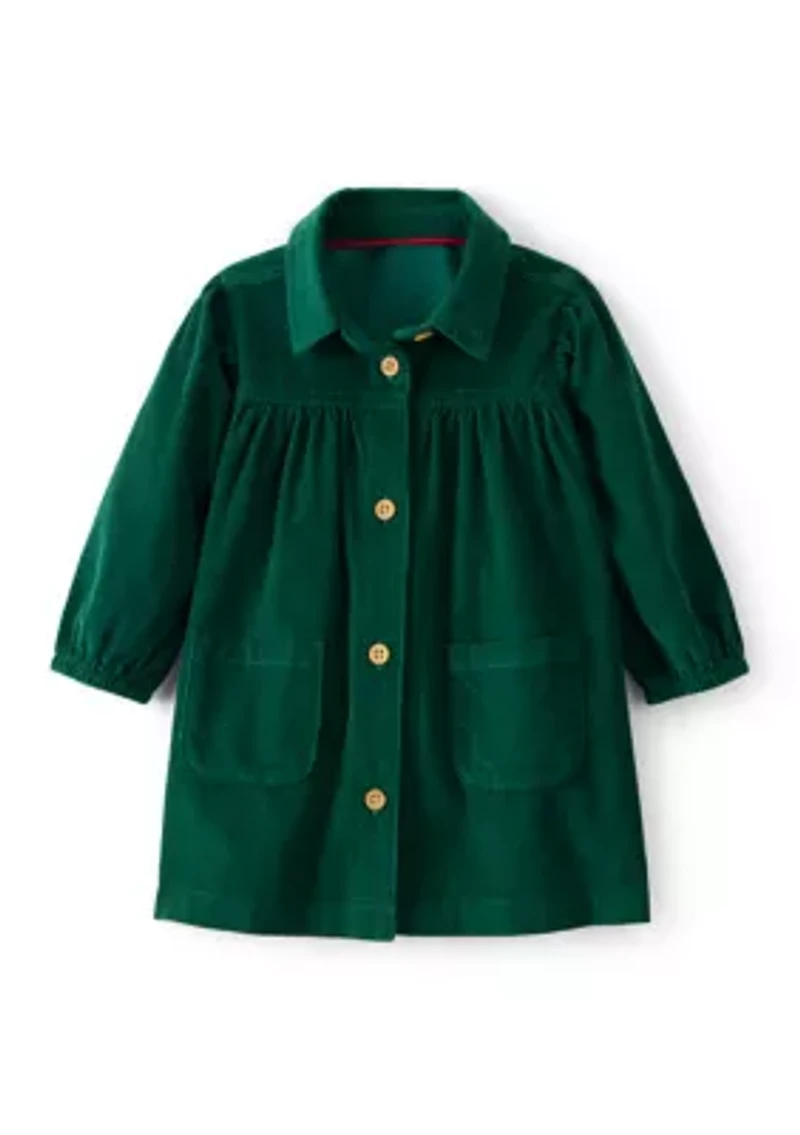 Baby Girls Collared Corduroy Dress