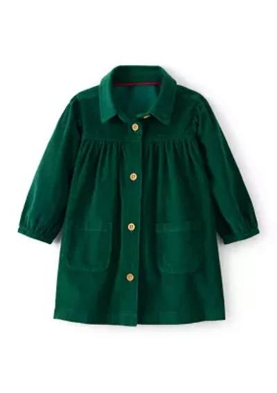 Baby Girls Collared Corduroy Dress