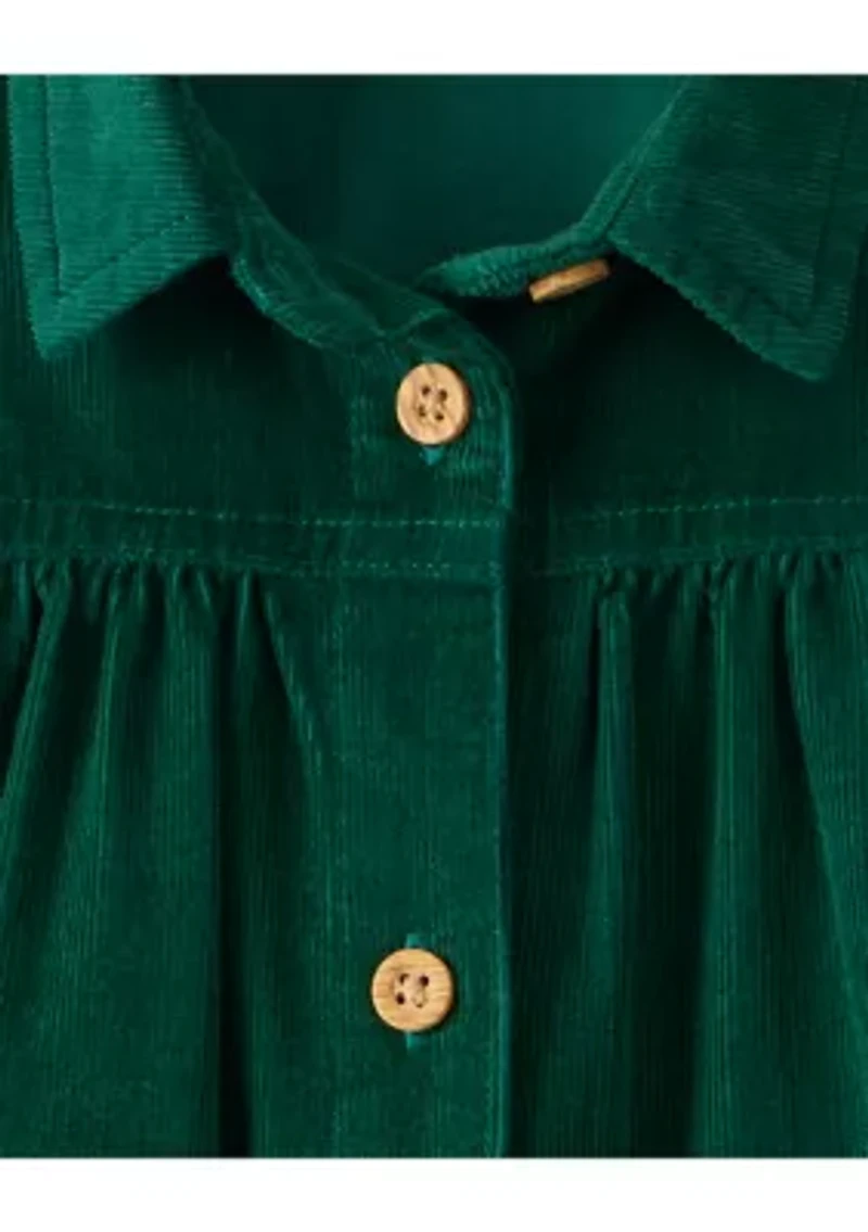Baby Girls Collared Corduroy Dress