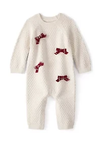 Baby Girls Bow Appliqué Footie Pajamas