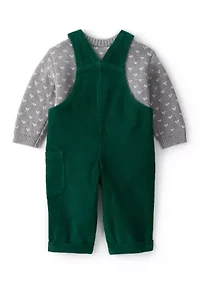 Baby Boys Printed Sweater and Overalls Set