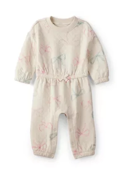 Baby Girls Bow Printed Jumpsuit