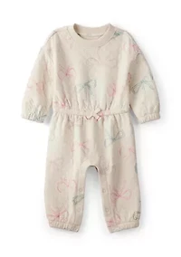 Baby Girls Bow Printed Jumpsuit
