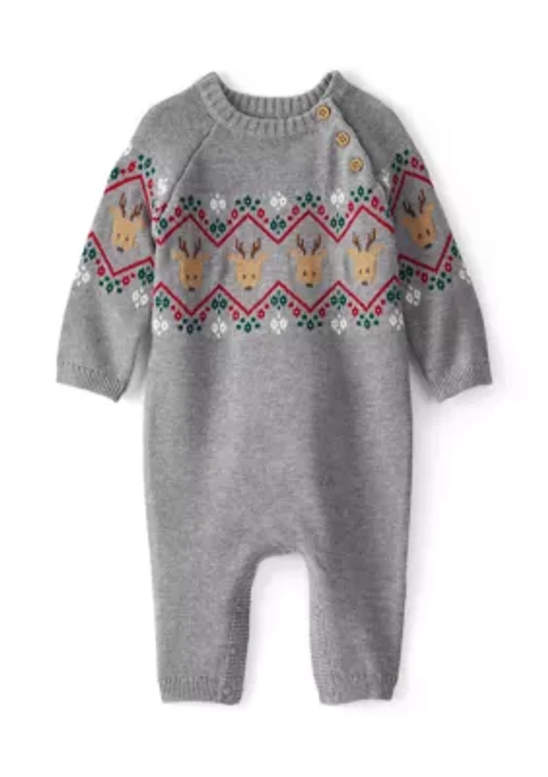 Baby Boys Fair Isle Printed Jumpsuit