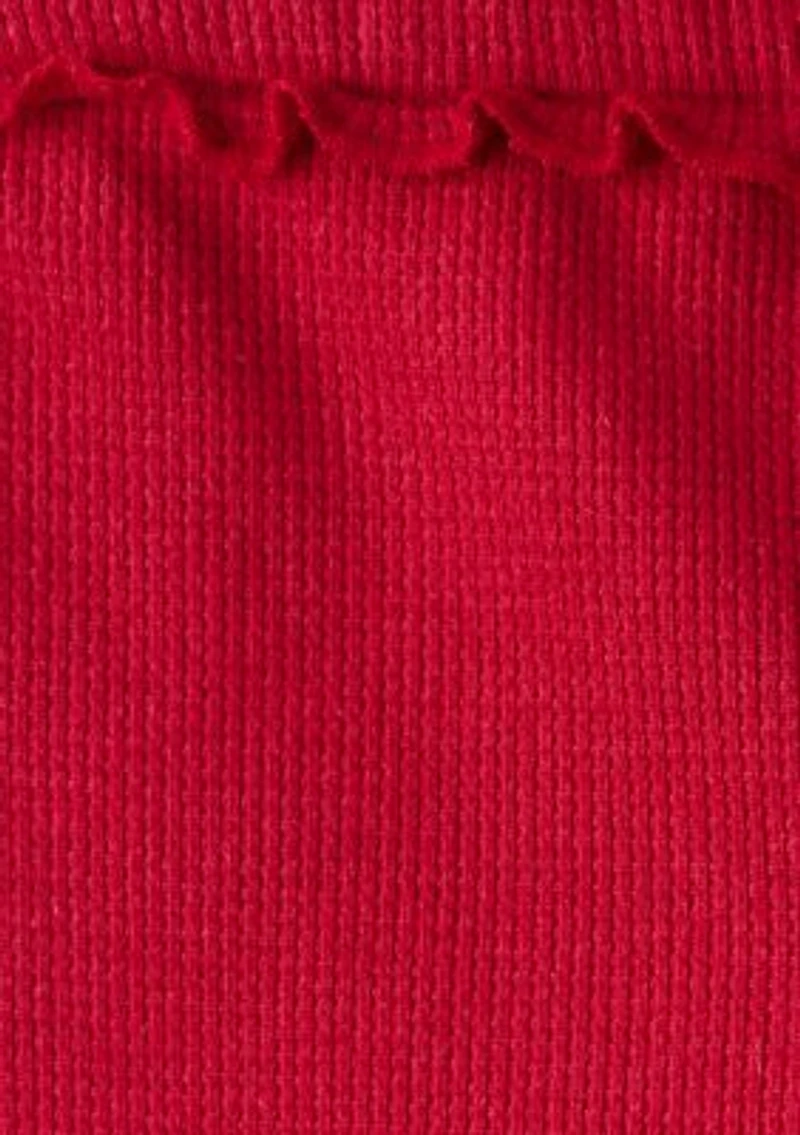 Baby Girls Candy Cane Ruffle Bodysuit and Pants Set