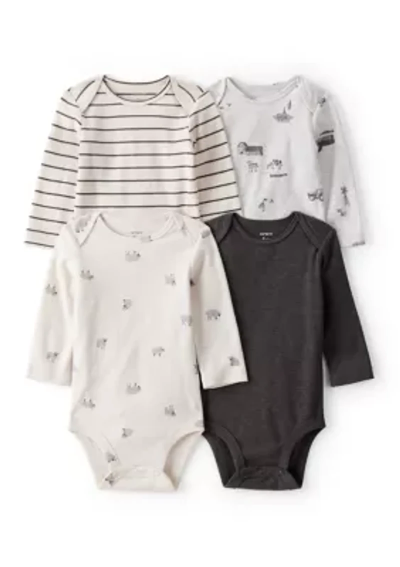 Baby Boys Bodysuits Set - 4 Pack