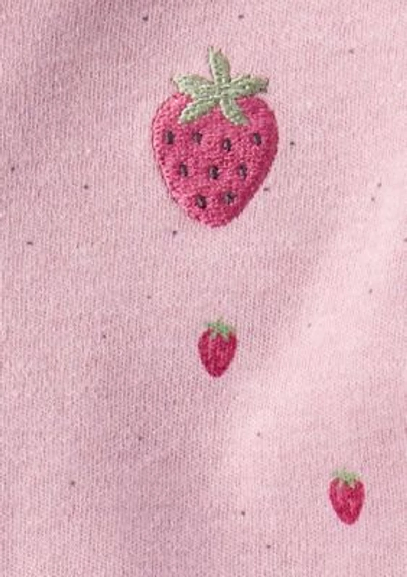 Baby Girls Strawberry Printed Footie Pajamas