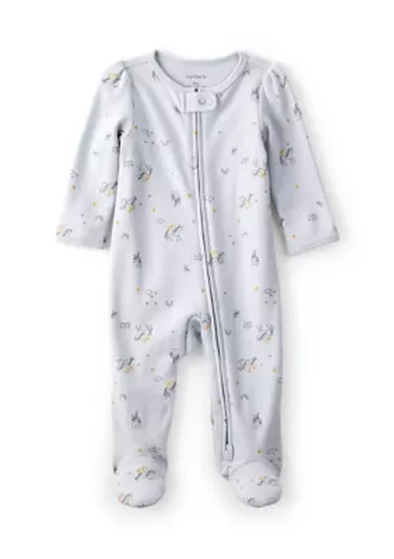 Baby Girls Printed Footie Pajamas