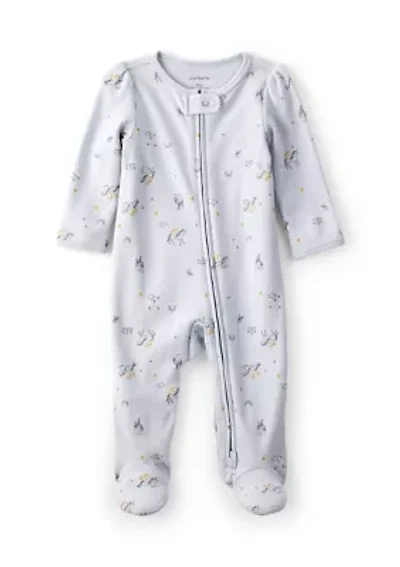 Baby Girls Printed Footie Pajamas