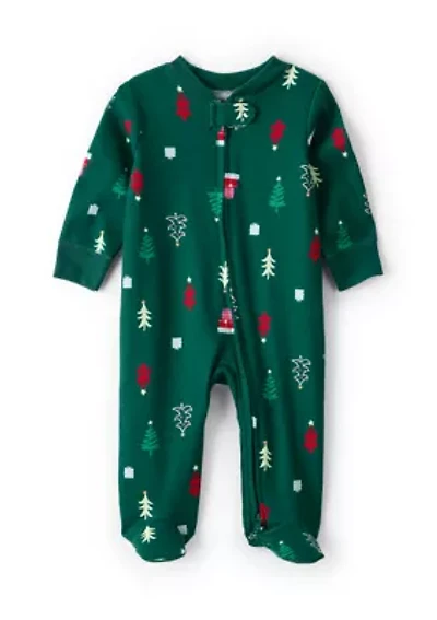 Baby Girls Printed Footie Pajamas