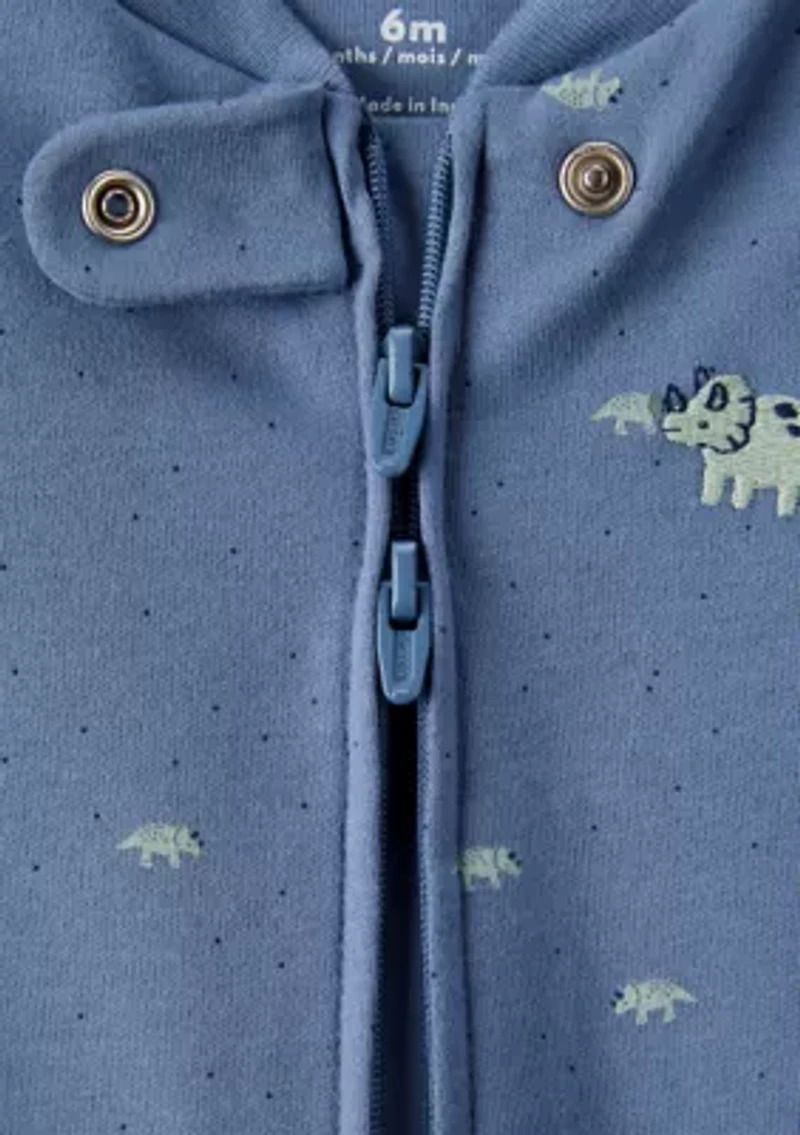 Baby Boys Printed Interlock Footie Pajamas