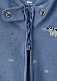 Baby Boys Printed Interlock Footie Pajamas