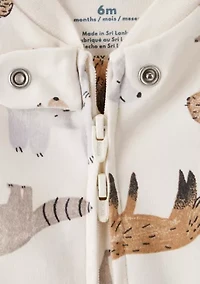 Baby Boys Woodland Animals Printed Footie Pajamas